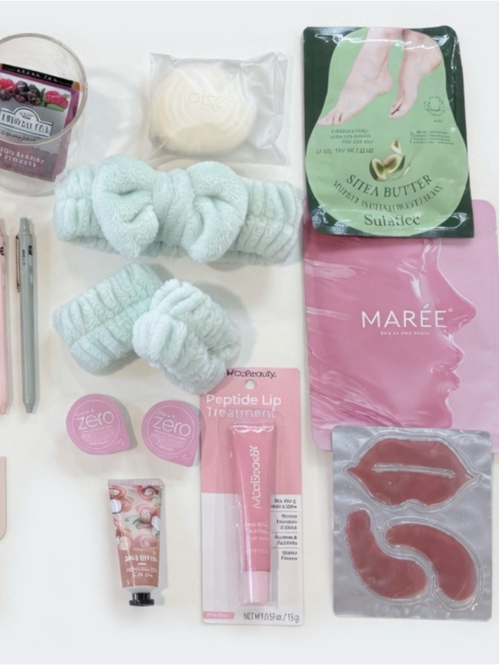 Self Care Gift Box. Pastel Pen and Accessory Set - Mint, Pink - Picture 3 of 12